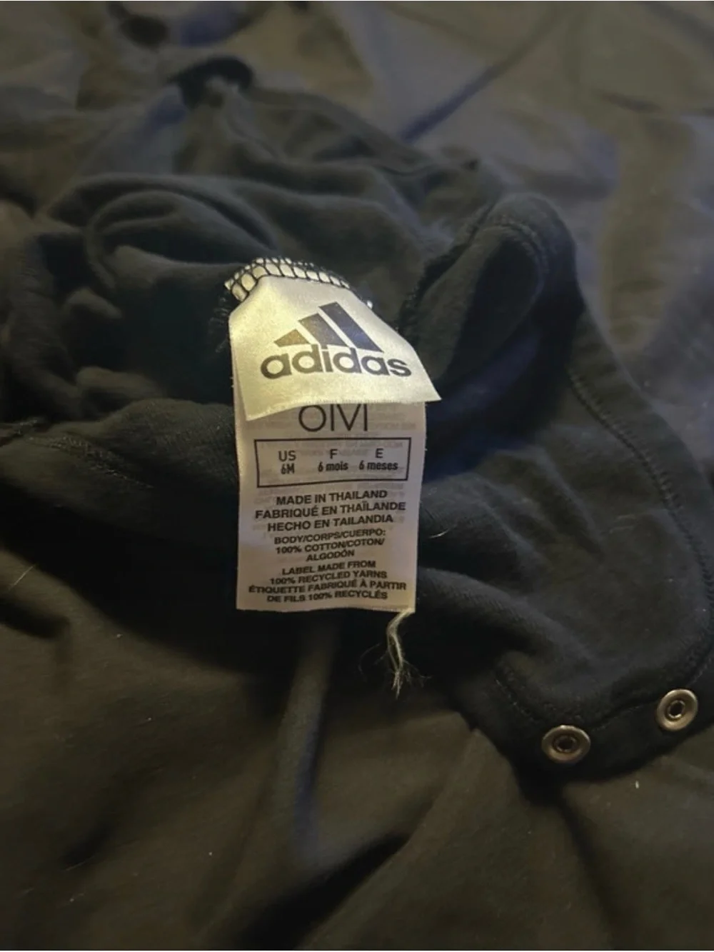adidas Black One-Piece Bodysuit with Light Pink Logo